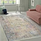 wohnzimmertisch shabby Fransen an den Enden Paco Home Designer Vintage Teppich Orientmuster Eyecatchter Ornamente Bunt Mehrfarbig, Grösse:160x230 cm