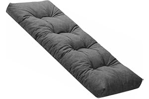 ELYSYSRL Bench Cushion Indoor Linen 120x40 90 x 35 150 x 40 100x40cm Rectangle Bench Seat Pad for Bay Window Entryway Thick Chair Cushions with Non-Slip Backing(Dark Grey,90x40cm x8cm Thick)