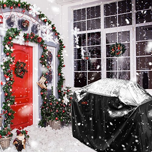 Grill Abdeckhaube, OMorc Grillabdeckung Wasserdicht BBQ Cover Schutzhuelle Haube Grill Abdeckplane für Weber, Brinkmann, Char Broil, Holland and Jenn Air (147x61x122cm) —Schwarz - 7