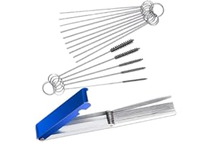 Abnaok Nettoyant Carburateur, Kit de nettoyage pour gicleurs de carburateur.(13pcs tiges de nettoyage et 10 aiguilles et 5 brosses pour quad et moto)