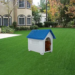 PETS EMPIRE Large Waterproof Weatherproof Outdoor Indoor Plastic Pet Puppy Dog House, 82x56x71 cm