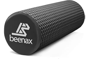 Beenax Foam Roller 44cm - Lightweight Muscle Roller for Fitness, Pilates, Yoga, Physio, Trigger Point, Deep Tissue, Joint Massage, Pain Relief - Designed to Relieve Stress and Relax Tight Muscles