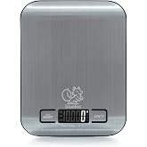 Bluefox Digital Kitchen Scale - Precision Kitchen Scale with Stainless Steel Surface - Tare Function, LED Display, 5 Unit Conversion