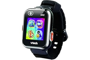 VTech Kidizoom Smartwatch DX2 Nero, Orologio Interattivo per Bambini con Doppia Fotocamera, Schermo Touch a Colori, Smartwatch con Sensore Movimento, Resistente agli Urti, Lingua Italiana, 3-12 Anni