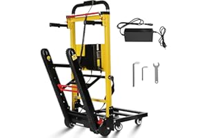 RIOSOC Elektrische Sackkarre, 441 lbs maximale Tragfähigkeit Elektrischer Treppensteiger Treppen Hoch Und Runter mit Gummiketten zum einfachen Bewegen von schweren