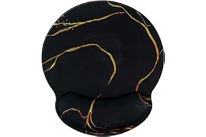 HOSIMOLN Tapis de Souris Support de Repose-Poignet,Tapis de Repose-Poignet antidérapant pour soulagement de la Douleur Tapis de Souris Ergonomique en Mousse à mémoire de Forme pour Bureau 25x23 Blackgold027