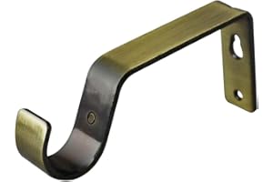 Your Home Online 28mm & 19mm Heavy Duty Metal Curtain Pole Rod Wall Bracket Holder 8 Colours (Antique Brass, 28 Quantity 3)