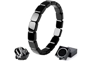 Bukbas Hemios Hematite Bracelet Men - Natural Stone Hemys Hematite Bracelet Black Stretch Beaded Bracelets Reclaim Your Confidence Male Energy Inspirational Jewelry Gifts for Dad Husband Boyfriend