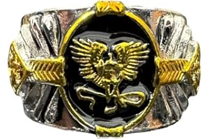 PIKALF Bague Ange pour Homme, Anneaux Ailes d'Ange, Bague Buffle Viking, Anneau de bouclier d’épée d'ange, Bague Esprit du Guerrier, Bague Amulette Ange, Bijoux d'ange aile punk pour hommes et garçons