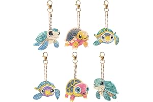 Starnearby Portachiavi Pittura Diamante Fai Da Te Diamond Painting Portachiavi Doppia Faccia Artigianato Pittura Strass Mosaico Portachiavi con Pittura a Diamante Ciondolo Ornamento Regalo