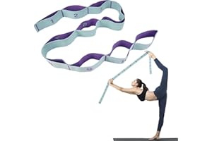 HIKPACKER Dehnungsband mit 11 Schlaufen,Yoga Stretching Band,Yoga Stretch Gurt,Fitnessbänder Yoga Stretch,Fitness Yoga Stretch Gurt,Yogagurt mit Schlaufen für Pilates Tanz Gymnastik Effektives Dehnung