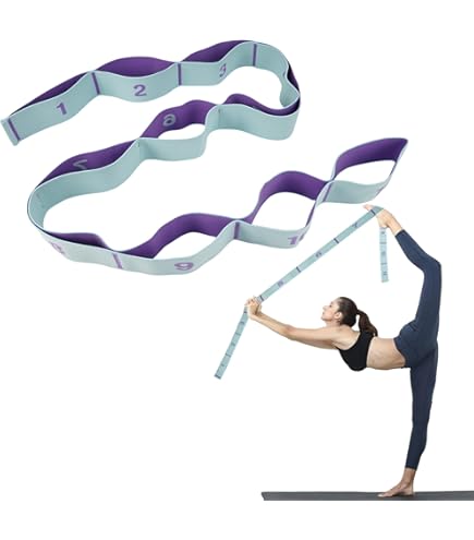 Sangles De Yoga Avec 8 Boucles - Lot De 2, élastiques, Pour étirement, Pilates, Fitness