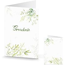 Logbuch-Verlag 50 segnaposto bianco verde estate matrimonio compleanno festa celebrazione biglietti riservati cartelli da tavolo Gastro Fiori