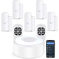 AGSHOME alarmanlage Haus, Komplette Alarmanlage mit 1 Sirene, 5 Fenster Tür Sensoren und 2 Fernbedienungen…