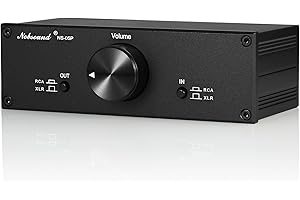 Nobsound Mini Fully-balanced/Single-ended Passive Preamp; Hi-Fi Pre-amplifier; XLR/RCA Volume Controller for Active Monitor Speakers (Black)