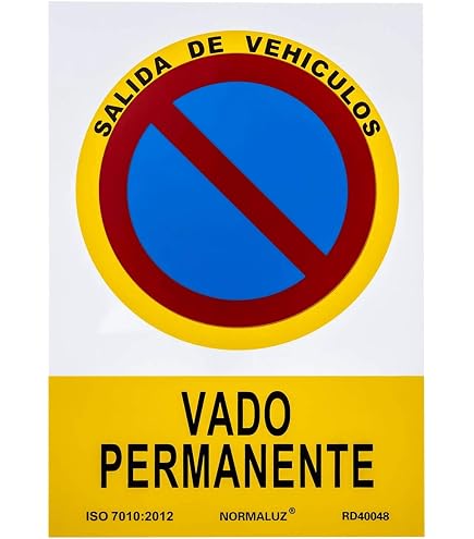 Verkehrsschild 'Vado' Permanent - Aluminium, 30x20 Cm, Gelb, ISO 7010 Zertifiziert, Für Außenbereich