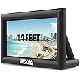 PPXIA Inflatable Movie Screen Outdoor Mega Projector Screen with Air Blower, Tie-Downs, Repair Kit & Storage Bags, Front and Rear Projection for Movie Nights Backyard Pool Party Cinema (14Feet)