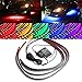 Produktbild 4 x RGB 5050 SMD Flexible LED Strip Wasserdicht unter Auto Tube Underglow Unterboden-System Neon Light Kit mit Fernbedienung DC12 V