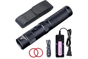 LIGHTFE UV Torches Flashlight 395nm UV302A with LG LED Source,18650 Rechargeable Battery (Included), Max.3000mW Power Output for UV Glue Curing, Pet Urine Detection, AC Leak Detection