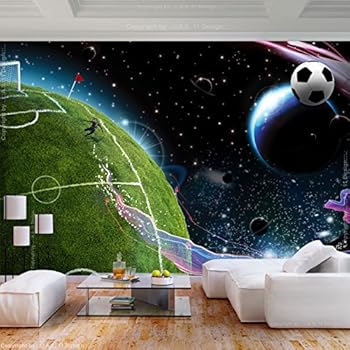 decomonkey Fototapete Fußball 250x175 cm XL Tapete Fototapeten Vlies