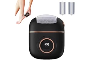 SOLONSUO New USB Rechargeable Foot Repair and Grinding Device,Electric Foot Grinder,Digital Display Foot,Adjustable Grinding Head,Electric Callus Remover Kit,Electronic Foot File with 2/3 Roller (Black)