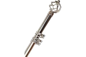 Home Harmony® Bird Cage Finial Telescopic Extendable Curtain Pole set In Black Silver White and Matching Holdbacks Available (Silver, 180cm - 340cm)