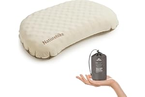 Naturehike Almohada inflable ultraligera de espuma para cama, cojín inflable, fuerza ajustable, ergonómico, fácil de limpiar, cojín de camping para viajes, senderismo, hogar