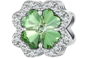 YASHUO Autumn Rose Pink Radiant Hearts Crystal & Clear CZ Original 925 Sterling Silver Charm Beads Birthstone Rose Gold Charms to fit Pandora Bracelet