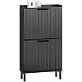 SoBuy 2 Flip-drawers Shoe Cabinet Shoe Storage Cupboard Organizer Black W50 x D19 x H90cm FSR177-SCH