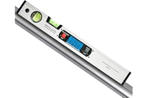 DIY-JEK eoutil 16.3 Inch Digital Level with Backlit LCD – High-Precision Inclinometer (0.1° Accuracy) – 360° Angle Finder with Magnetic Base, ABS/INC Modes – for Construction, Woodworking, Metalworking