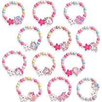 2 Braccialetti Per Bambine - Kit Amicizia Con Ciondoli Unicorno E Farfalla, Regolabili, Love