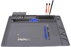 Luckwaii Lödmatta, stor arbetsmatta, silikon, 500 °C, värmebeständig, 45 x 30 cm, förtjockad magnetmatta, antistatisk, lödmatta, verkstad, reparationsmatta för elektronik, lödning, telefon, iPad