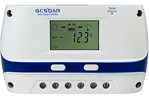 GCSOAR 60A Solar Charge Controller 12V 24V 48V Auto Work PWM Solar Panel Charger Regulator LCD Display Adjustable Parameter
