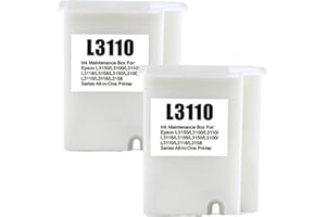 DogePro Caja de mantenimiento L3110 2PACK Compatible con Epson EcoTank L3115 L3118 L3150 L3156 L3158 L3160 L3168 L5198 ET-2710 ET-2711 ET-2712 ET-2714 14 7497772