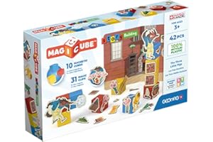 Geomag, Magicube Story Building Trzy małe świnki, gry magnetyczne odpowiednie dla dzieci od 3 lat, teatr magnetyczny, 42-częściowy zestaw, 100% plastik z recyklingu