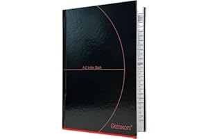 genXon A5 A-Z Index Notebook Book 192 Pages Ruled Organiser Phone Address Notes Book Hard Cover