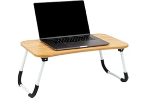 Mind Reader Woodland Collection, Portable Laptop Desk/Breakfast Table, Collapsible, Portable, Folding Legs, 23.5"L x 13.75"W x 10.5"H, Beige