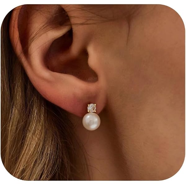 Orecchini a perno in argento Sterling con perle coltivate a