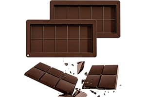 TEUENA 2 Stück Schokoladenform Silikon Tief, Schokoladentafel Form mit 10 Muldenfür, Silikonform Schokoladentafel Tiefe Schokoladenform für Dubai Schokolade Praline Süßigkeiten Eiswürfel Gelee