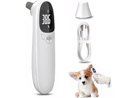 Jorzer Örontermometer för husdjur exakt 32-42,9 ℃ örontemperaturtermometer digital USB uppladdningsb - Amazon Deal & Rabatt