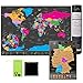 Produktbild Atlas&Green Weltkarte Zum Rubbeln A3 (Deutsch) Reisegröße (42 x 29,7cm) + Bonus A4 Deutschland Karte - mit Zubehör-Kit und Geschenk-Tube - Deluxe Weltkarte rubbel