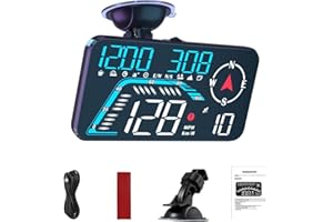 Ampio display Screen Car Head up, KM/H e MPH, AMROOLOO GPS, tachimetro con promemoria di velocità e fatica, adatto per tutti i veicoli