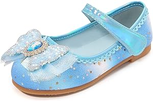 New front Ballerine Bambina Scarpe Principessa Eleganti Piatto in Pelle Scarpe da Principessa Eleganti Bambine e Ragazze per Partito e Carnevale