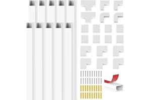 CHESBUNG Kabelkanal Selbstklebend Weiss, Kabelkanal, Mini Kabel Verstecken, Kabelschacht zum Verstecken von Kabel, Kabelkanal Selbstklebend Weiss für alle Netzkabel in Haushalt/Büro (XC3015-10P-0.4M)