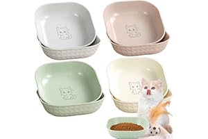 AOKSILY 10 Stück Katzennapf,Katzennapf flach,Futternapf Katze,Quadrat Katzennäpfe, Katzen Futternapf Bunte,Katzen Napfset für Trockenfutter und Nassfutter