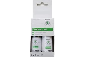 Skoda Lot de 2 stylos de retouche Produit d'origine - Moon Blanc Effet nacré 2Y2Y S9R