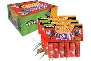 GÉNÉRIQUE ZENDA Club® Pack 18 Pétards Volants Crazy Mosquito – Toupies Pyrotechniques Rotatives avec Sifflement – CE F1 – Artifice Extérieur Puissant pour Fête, Mariage, Nouvel an, Spectacle
