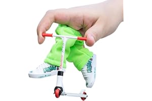 ceasnitis Finger Scooter Toys Set, Mini Scooters Finger Board and Finger Shoes Set, Alloy Finger Scooter Fingerboards Accessories Fingertip Interactive Toys for Skateboarder, White