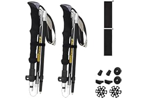 LIUHONGTAO Walking Poles - 2 Pack Collapsible Trekking Hiking Poles with Quick Lock System, Folding, Telescopic, Ultralight for Senior Trekking, Backpacking, Hiking