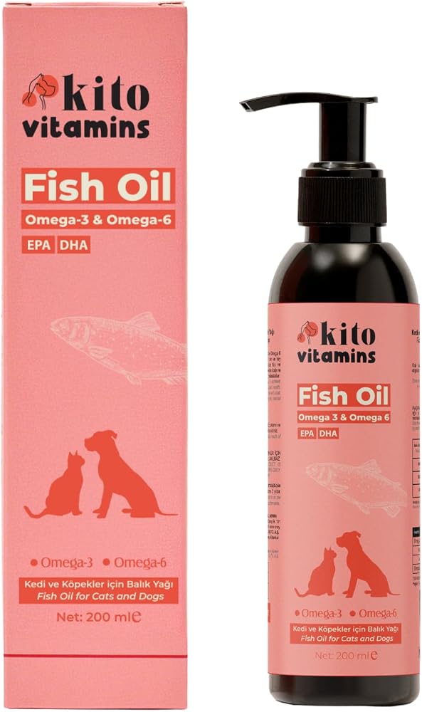 Kito Balık Yağı 200 ml (Kedi ve Köpekler için Omega 3 & 6 İçerikli Deri, Tüy, Eklem ve Kalp Sağlığı Destekleyici Balık Yağı)